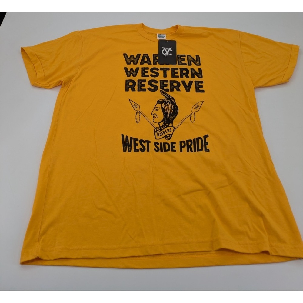 Warren Western Reserve Raiders T Shirt XXL Gold Ohio High School Retro Alumni
